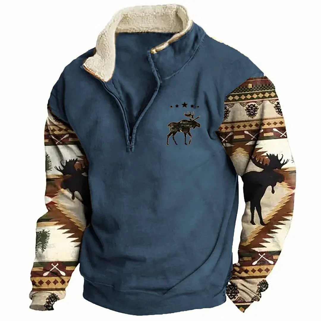 Men's Stand-up Collar Sweatshirt(Fleece-lined Collar